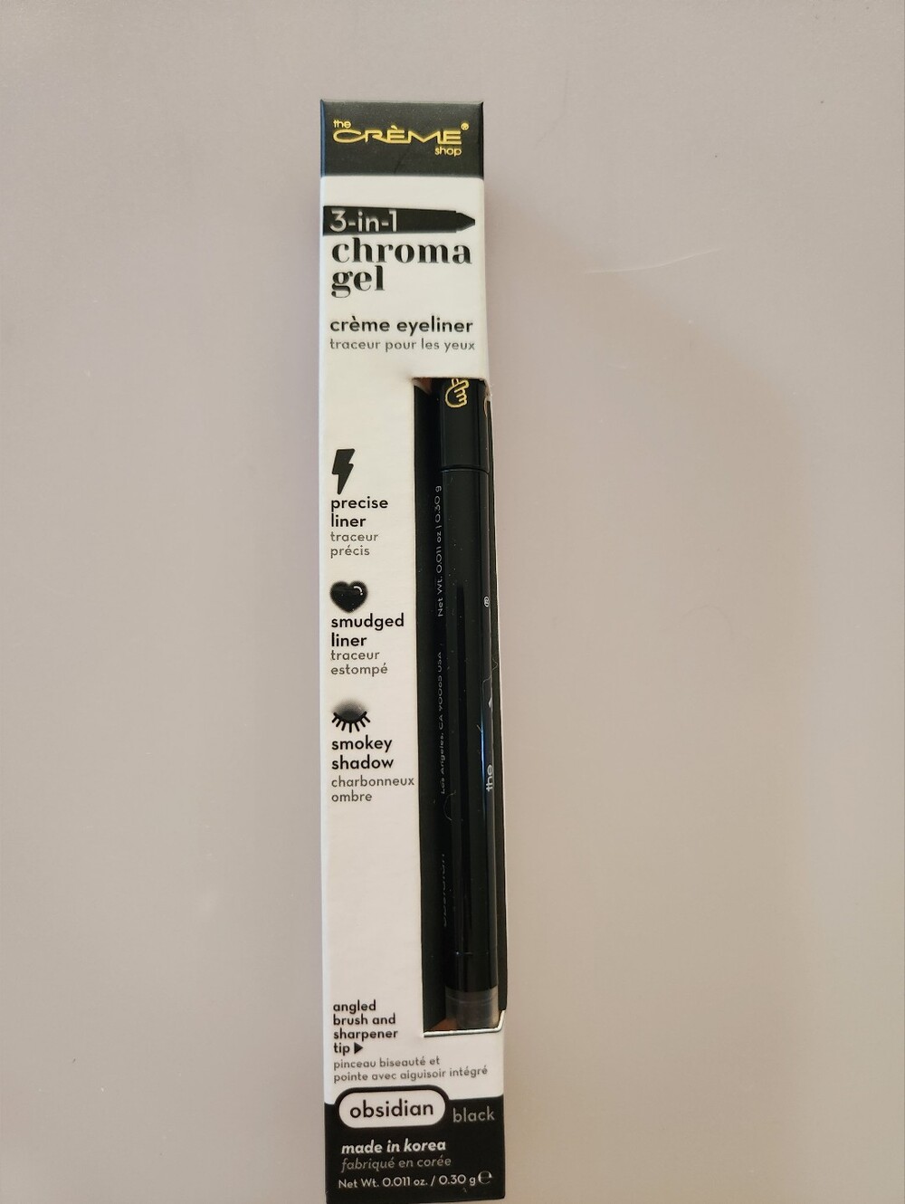 The Creme Shop 3-in-1 Chroma Gel Eyeliner Color Obsidian New